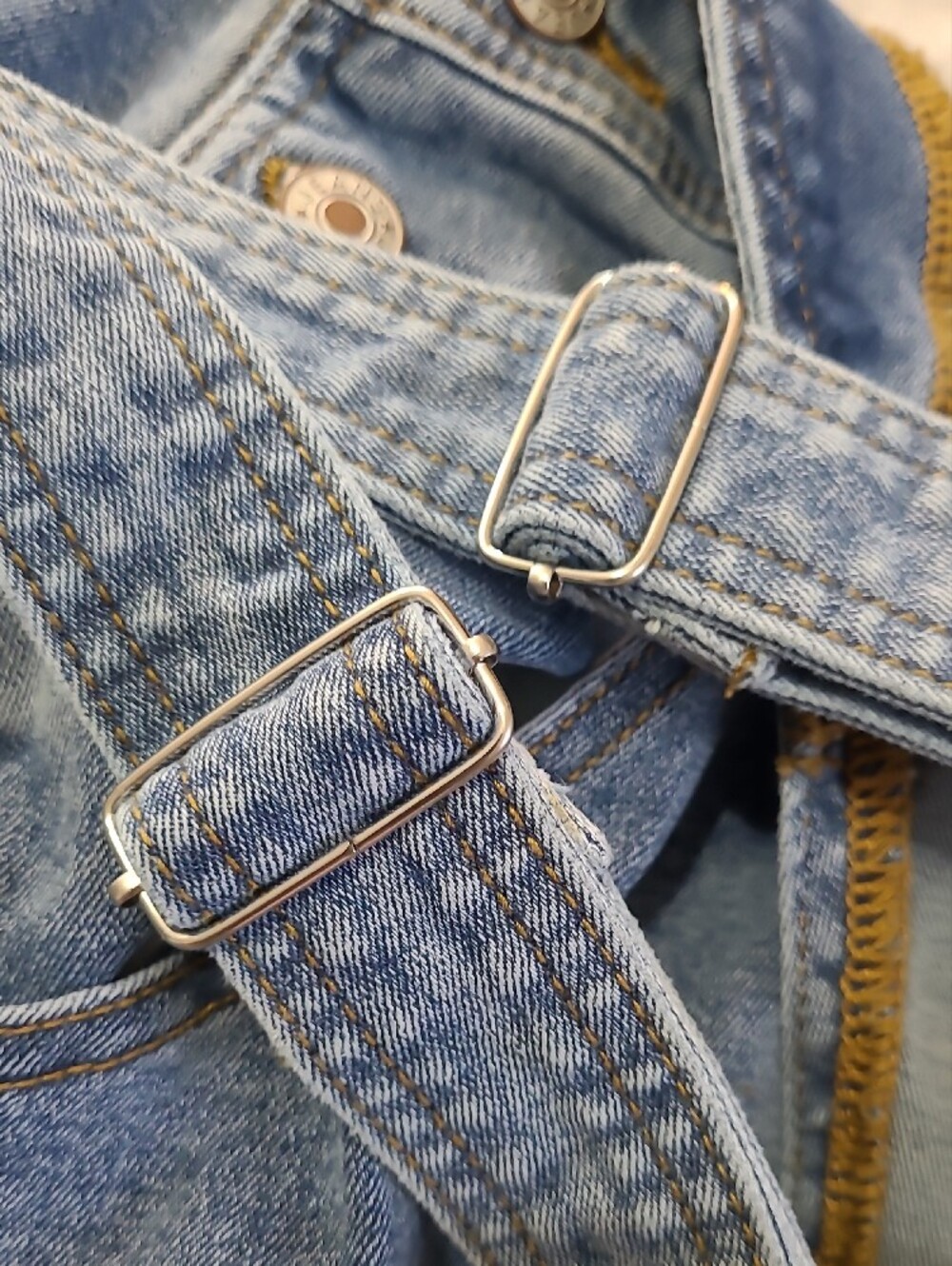 Women's Light Blue Denim Jeans Overalls with Adjustable Straps - Picture 15 of 15